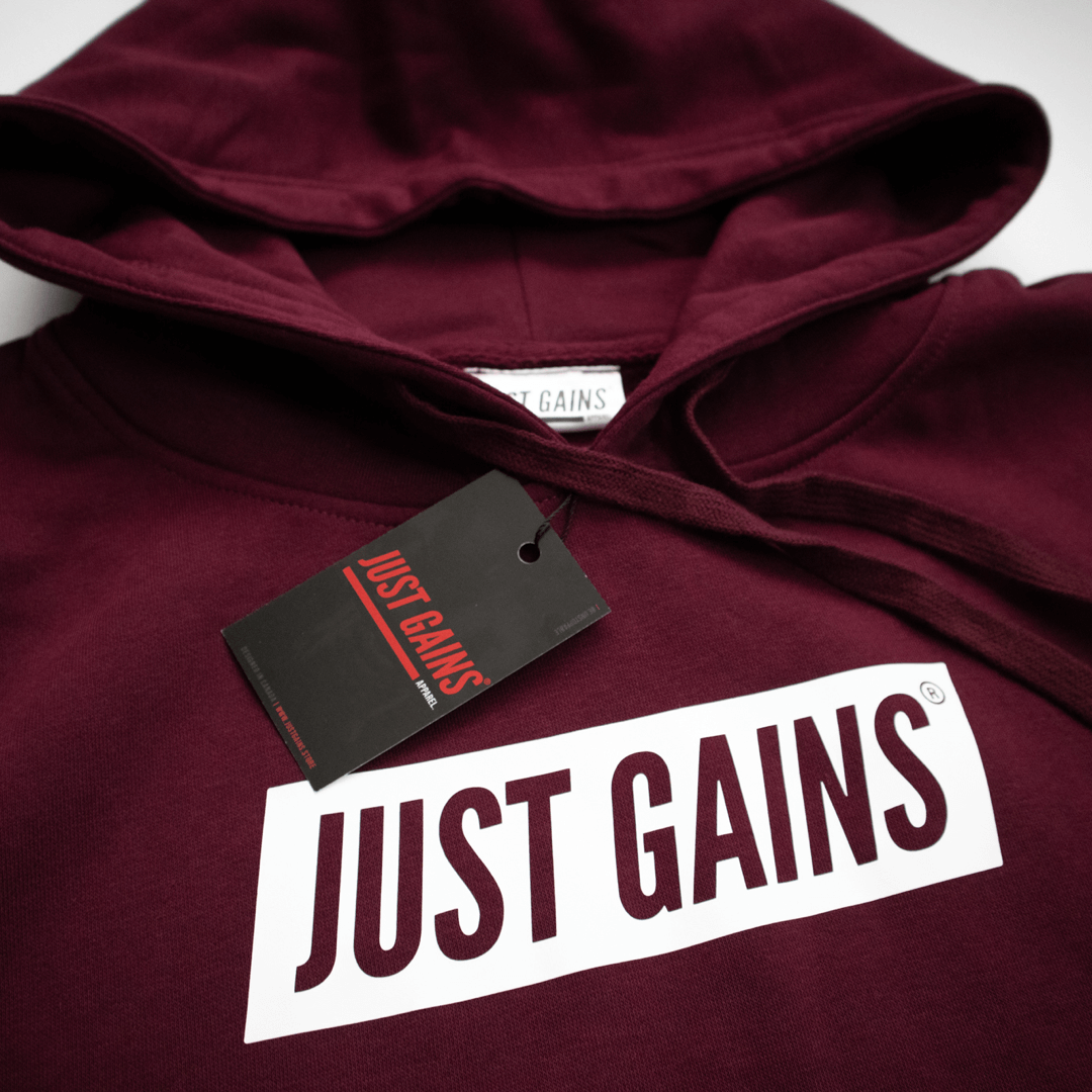 Just Gains® Maroon Hoodie "Limited Edition"