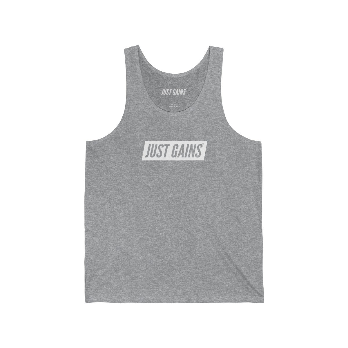 Just Gains® White Block Tank